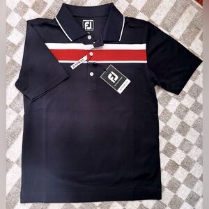 FootJoy Navy Polo with Red and White Stripe